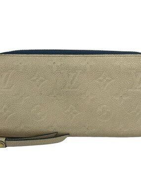 LOUIS VUITTON Zippy Wallet M63925 Blue Jean Creme Monogram Empreinte - SP0129